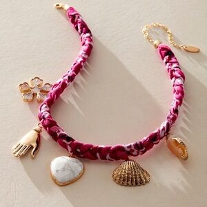 NWT Free People Sky Charm Necklace in Pink/Rose